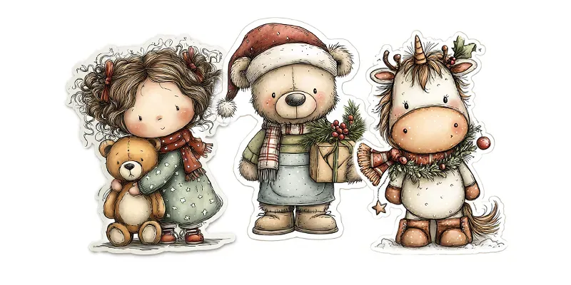 Cute Christmas Character Sticker Cliparts generated by undefined