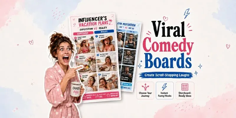 Viral Comedy Storyboards generated by undefined