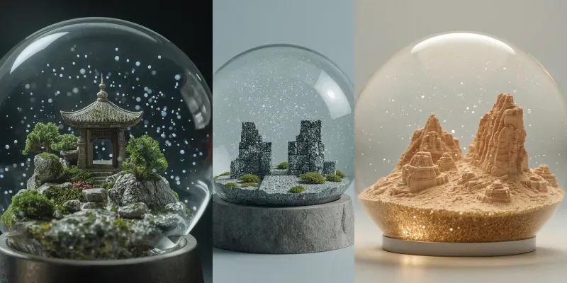 Cinematic Snowglobe Worlds generated by undefined