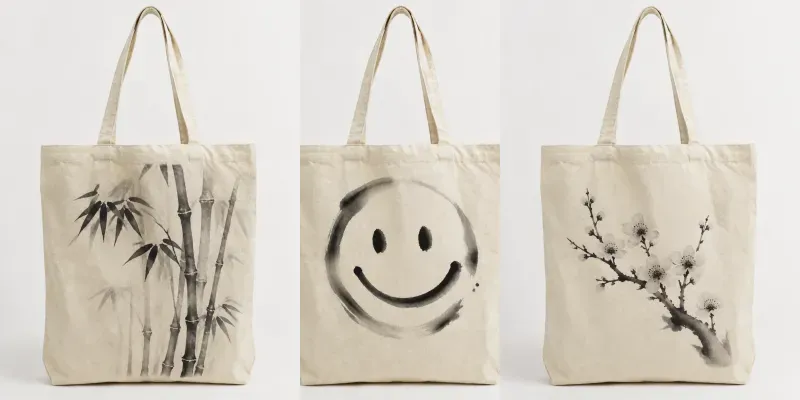 Ink Wash Canvas Tote Bag Print Designs generated by undefined