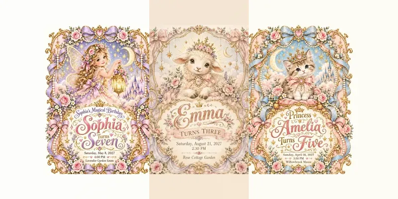 Enchanted Victorian Birthday Invitations