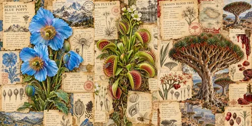 Vintage Botanical Junk Journal Collages generated by chatgpt-image
