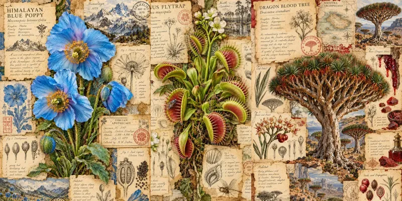 Vintage Botanical Junk Journal Collages