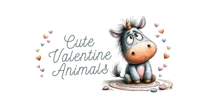 Whimsical Valentine Love Animals