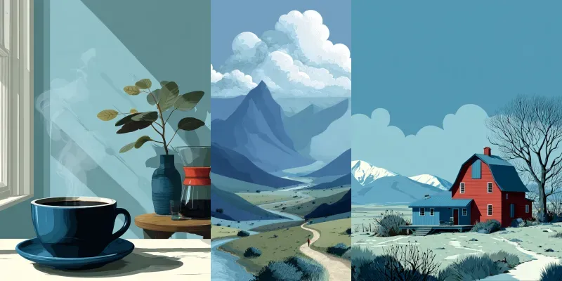 Vector Poster Layered Serene Vistas generated by undefined