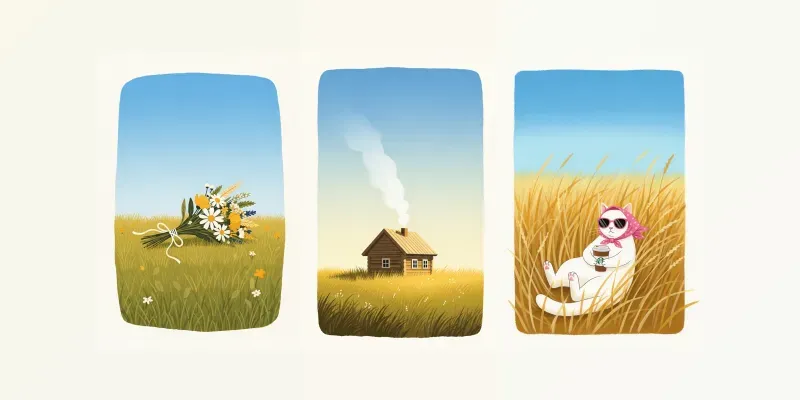 Folk Art Meadow Scenes generated by undefined