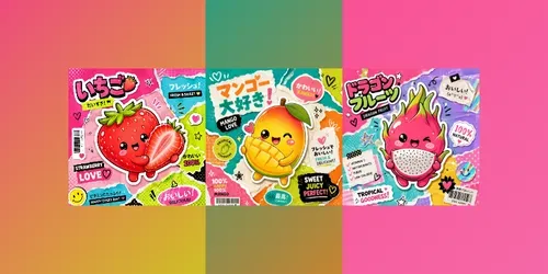 Kawaii Fruit Sticker Collage Generator generated by chatgpt-image