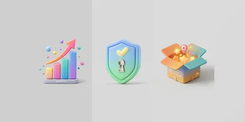 3D Tech Business App Icons Studios generated by gemini-image