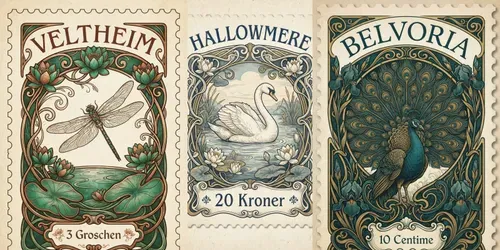 Art Nouveau Postage Stamp Design Generator generated by gemini-image