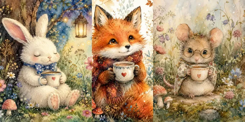 Whimsical Watercolor Storybook Animals generated by undefined