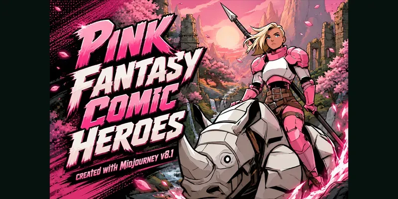 Pink Fantasy Comic Heroes generated by undefined