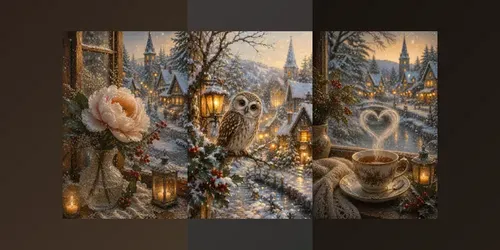 Cozy Winter Romance Paintings generated by chatgpt-image