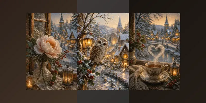 Cozy Winter Romance Paintings generated by undefined