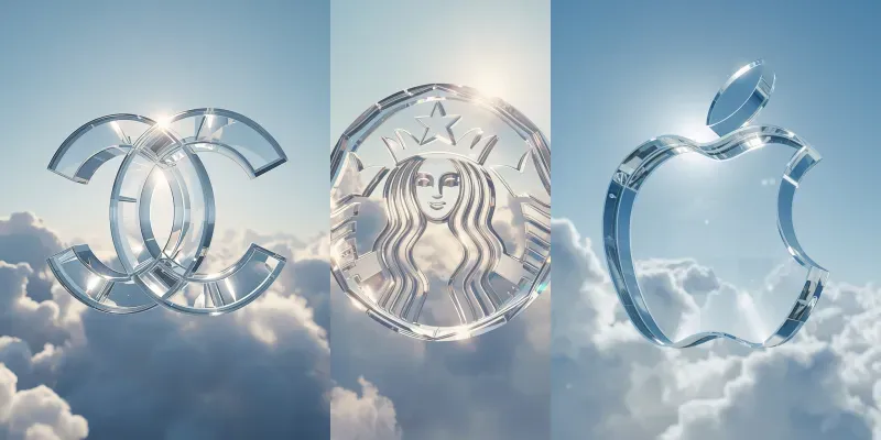 Premium Glass Logos In The Sky generated by undefined