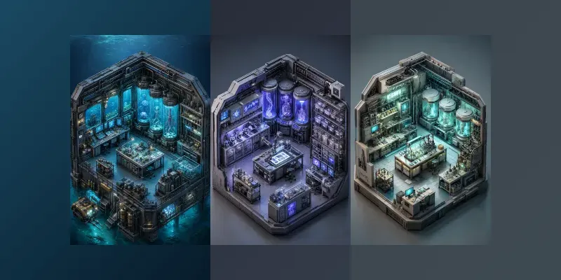 Isometric Scifi Research Dioramas generated by undefined