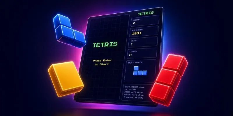 Retro Arcade 2d Tetris Game