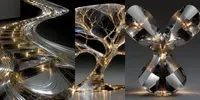 Liquid Chrome Surreal Scenes midjourney prompt mini thumbnail