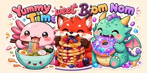 Cute Foodie Animal Sticker Packs generated by chatgpt-image