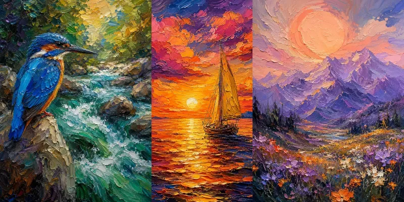 Dreamlike Natures In Bold Impasto generated by undefined
