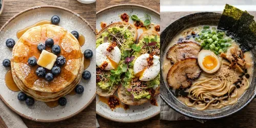 Topdown Food Flat Lay Photography generated by gemini-image