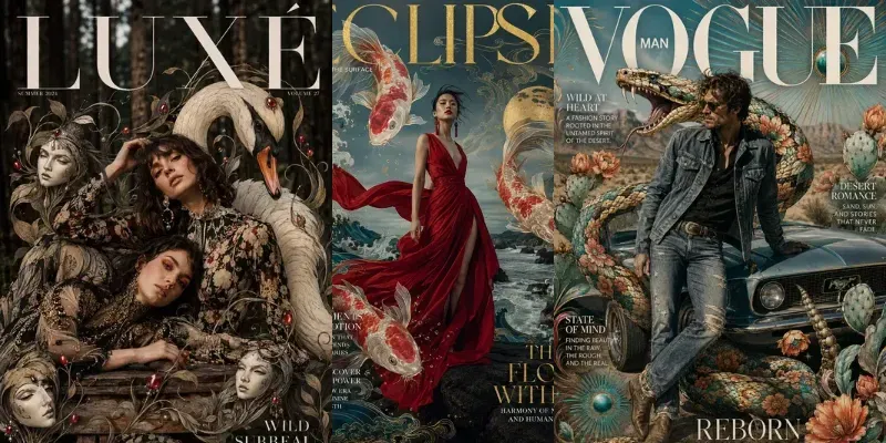 Mixed Media Fashion Magazine Covers generated by undefined