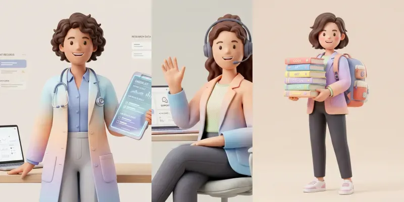 3D Minimalist Business Characters generated by undefined