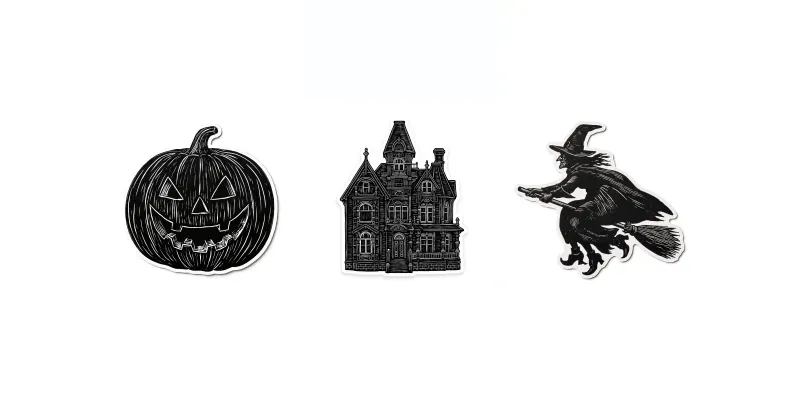 Halloween Scratchboard Sticker Designs generated by undefined