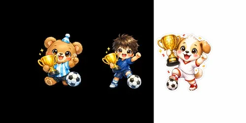 Cute Worldcup Football Sticker Cliparts generated by chatgpt-image