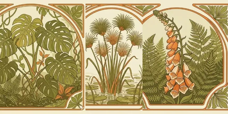 Art Nouveau Botanical Garden Frames generated by undefined