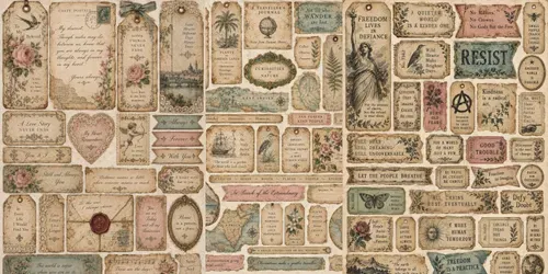 Vintage Junk Journal Sentiment Labels generated by chatgpt-image