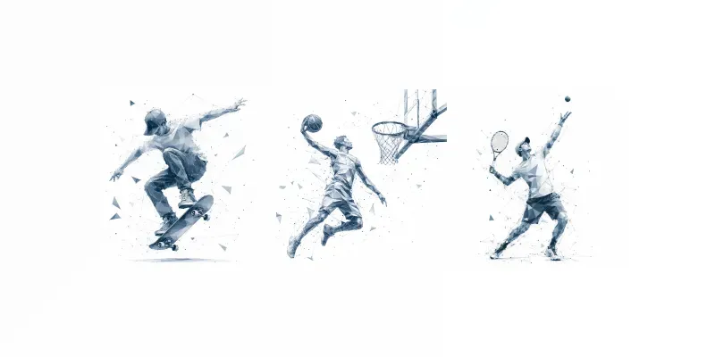Low Poly Sports Silhouette Art generated by undefined