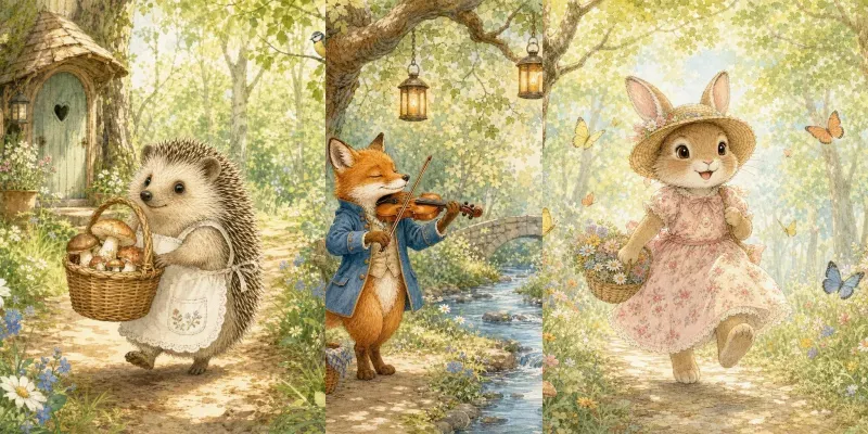 Woodland Fairytale Storybook Art generated by undefined