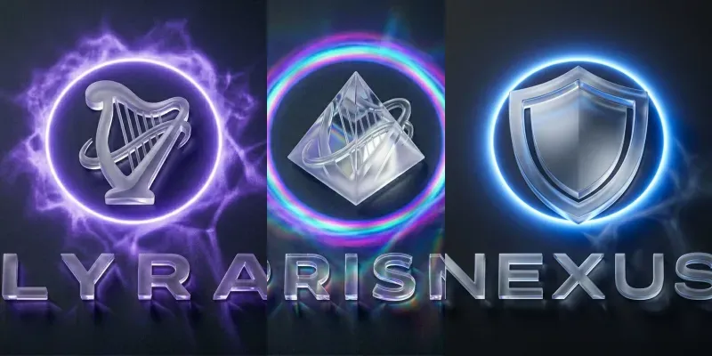 3D Neon Halo Glass Logo Architects generated by undefined