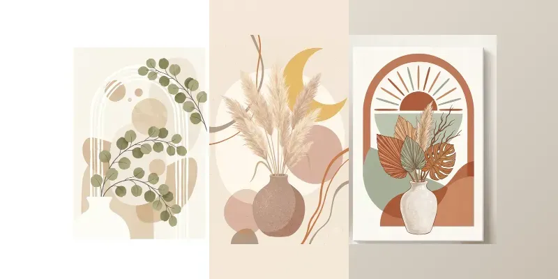 Modern Boho Botanical Wall Art Patterns generated by undefined