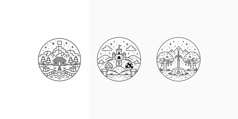Minimalist Video Game Badges generated by undefined