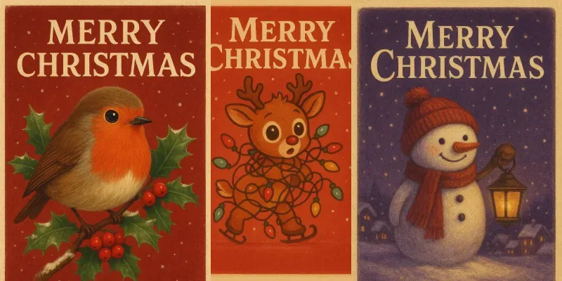 Adorable Vintage Christmas Posters generated by undefined