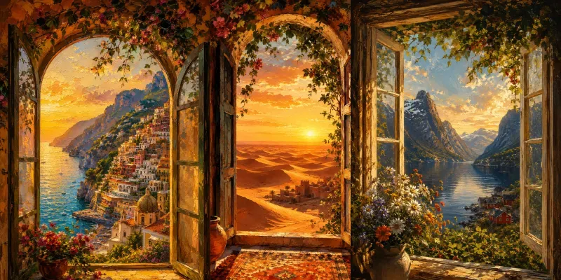 Open Window Oil Paintings generated by undefined