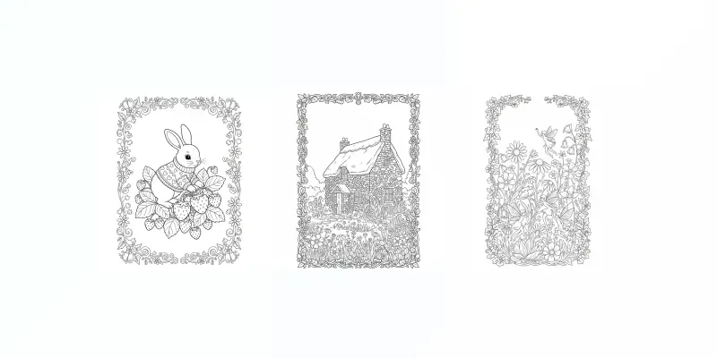 Cozy Cottagecore Colouring Books generated by undefined