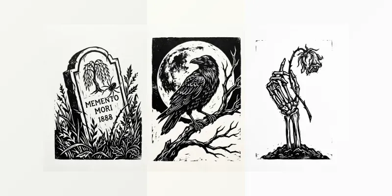 Rustic Halloween Block Prints generated by undefined