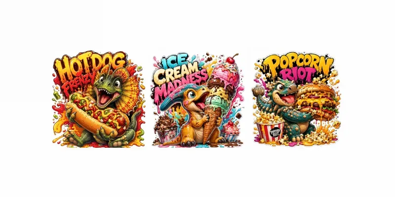 Funny Dino Food Madness generated by undefined