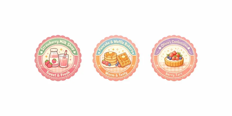 Cute Pastel Circular Logos generated by undefined