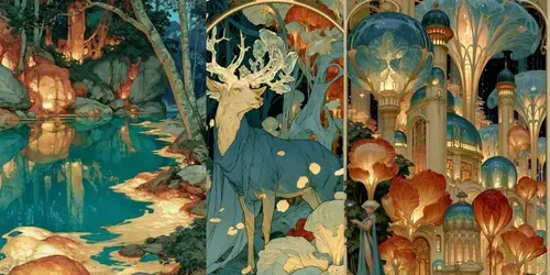 Ethereal Nouveau Dreamscapes generated by midjourney