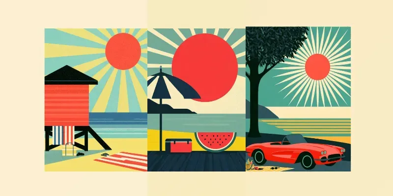 Retro Summer Posters generated by undefined