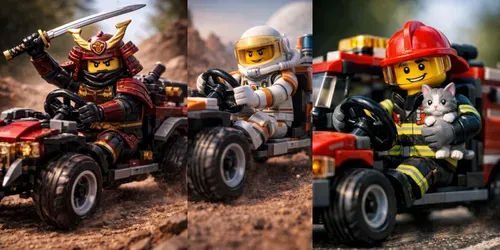 Cinematic Lego Toy Photo Pros generated by chatgpt-image