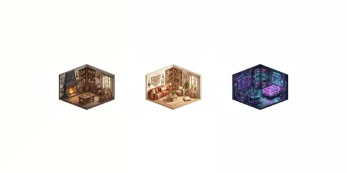 Isometric Room Designers generated by gemini-image