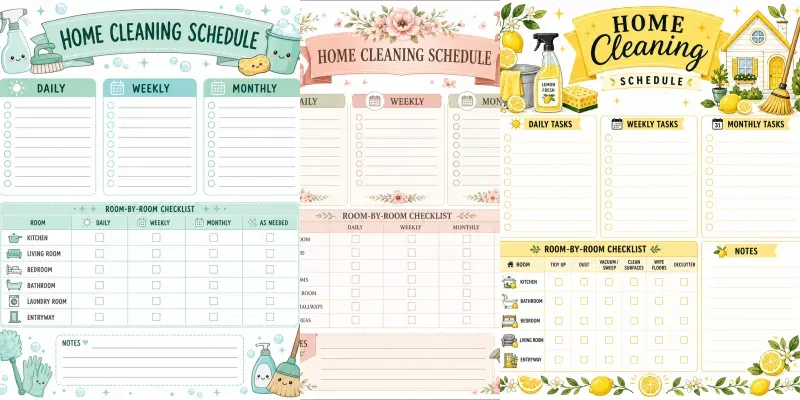 Cleaning Schedule Planner Pages generated by undefined