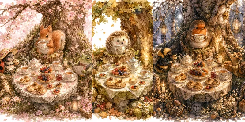Whimsical Watercolor Tales Woodland Tea generated by undefined