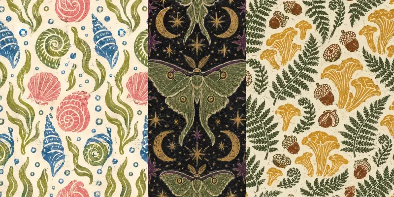 Block Print Seamless Patterns