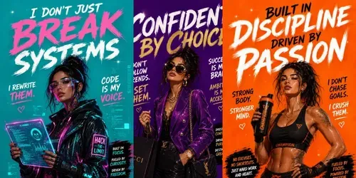 Bold Motivational Fashion Quote Posters generated by chatgpt-image