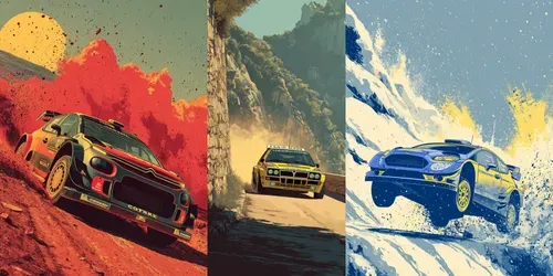 Rally Car Action Illustration Poster Art generated by midjourney